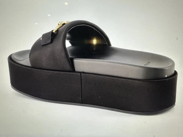 Black VERSACE MEDUSA '95 BIGGIE Platform Slide Sandal Sz 9 SOLD OUT EXCELLENT