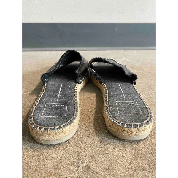 Dolce Vita Espadrille Slides Frayed Denim Slip On Sandals Casual Shoes 7.5