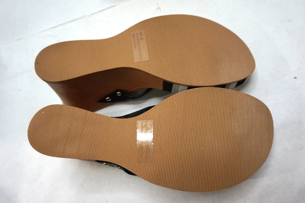 VINTAGE PLATFORM WEDGE SANDALS FASHION BUG  BLACK WOMENS SHOES 10 NEW BOX