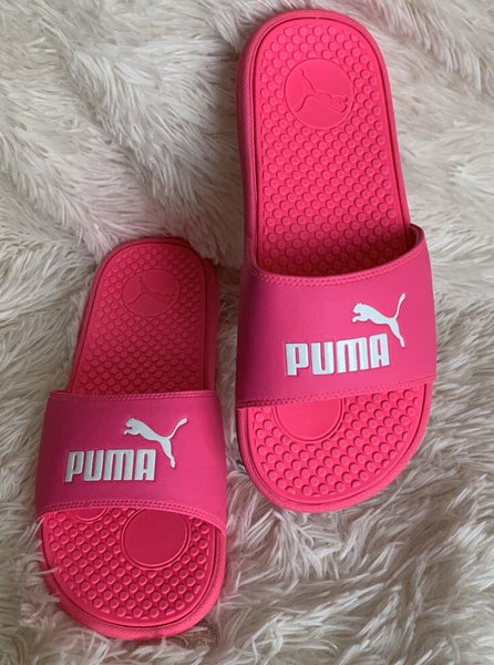 Women’s Slides Size 9 PUMA Cool Cat Knockout Style: 371013-12 Pink White
